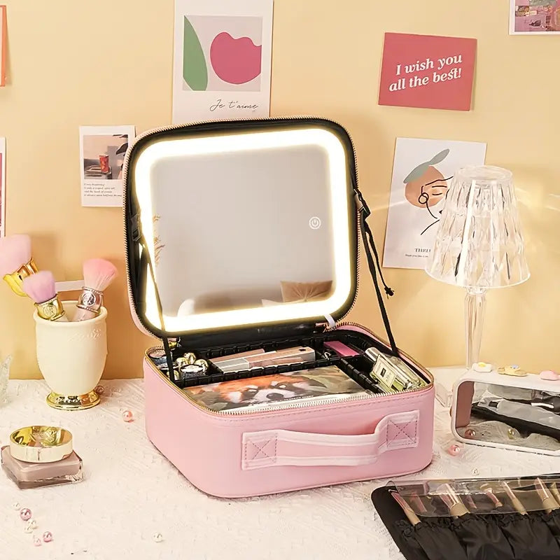 Caja de maquillaje con luz LED